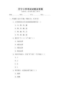 萬寧小學(xué)考試試題及答案