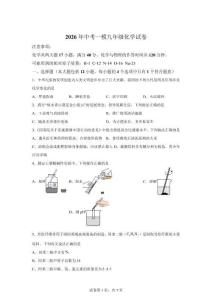 2026年安徽蕪湖市無為市無為縣大江中學(xué)、官鎮(zhèn)中學(xué)中考一?；瘜W(xué)試卷【含答案解析】