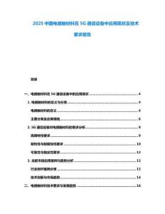 2025中國電接觸材料在5G通信設備中應用現狀及技術要求報告