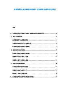 生物醫(yī)藥技術(shù)應(yīng)用前景調(diào)研產(chǎn)業(yè)發(fā)展風(fēng)險(xiǎn)評(píng)估規(guī)劃研究