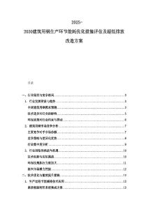 2025-2030建筑用鋼生產(chǎn)環(huán)節(jié)能耗優(yōu)化措施評(píng)估及超低排放改造方案
