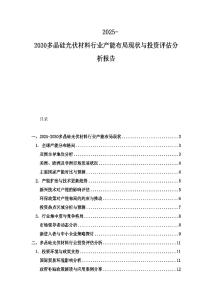 2025-2030多晶硅光伏材料行業(yè)產(chǎn)能布局現(xiàn)狀與投資評估分析報告