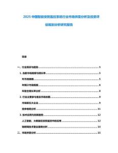 2025中國(guó)智能安防監(jiān)控系統(tǒng)行業(yè)市場(chǎng)供需分析及投資評(píng)估規(guī)劃分析研究報(bào)告
