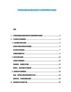 冷鏈物流基礎(chǔ)設(shè)施投資需求與回報(bào)周期評(píng)估報(bào)告