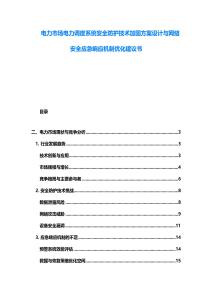 電力市場電力調(diào)度系統(tǒng)安全防護技術(shù)加固方案設(shè)計與網(wǎng)絡(luò)安全應(yīng)急響應(yīng)機制優(yōu)化建議書