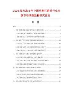2026及未来5年中国切割打磨机行业发展市场调查数据研究报告