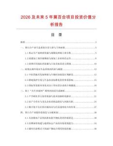 2026及未來5年葵百合項(xiàng)目投資價(jià)值分析報(bào)告