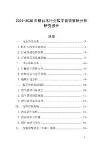 2025-2030年機臺木行業(yè)數(shù)字營銷策略分析研究報告