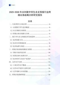 2025-2030年水利數(shù)字孿生水文預(yù)報(bào)行業(yè)跨境出海戰(zhàn)略分析研究報(bào)告