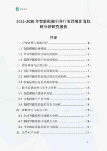 2025-2030年智能船舶引導行業(yè)跨境出海戰(zhàn)略分析研究報告