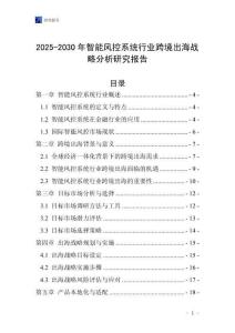 2025-2030年智能風控系統行業跨境出海戰略分析研究報告