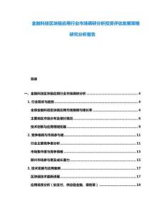 金融科技區(qū)塊鏈應用行業(yè)市場調研分析投資評估發(fā)展策略研究分析報告
