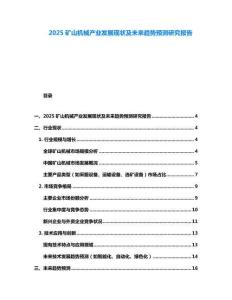 2025礦山機械產(chǎn)業(yè)發(fā)展現(xiàn)狀及未來趨勢預(yù)測研究報告