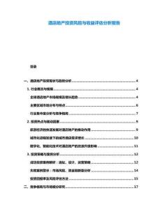 酒店地產投資風險與收益評估分析報告