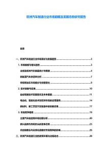 歐洲汽車制造行業市場前瞻及發展態勢研究報告