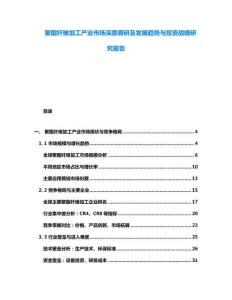 聚酯纖維加工產業(yè)市場深度調研及發(fā)展趨勢與投資戰(zhàn)略研究報告