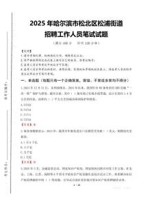 2025年哈爾濱市松北區(qū)松浦街道招聘考試真題