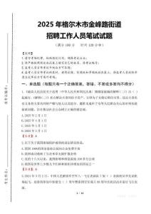2025年格爾木市金峰路街道招聘考試真題