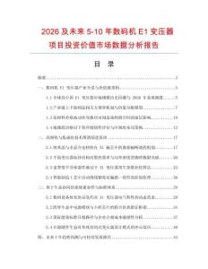 2026及未來(lái)5-10年數(shù)碼機(jī)E1變壓器項(xiàng)目投資價(jià)值市場(chǎng)數(shù)據(jù)分析報(bào)告