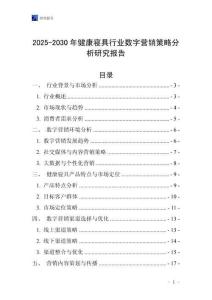 2025-2030年健康寢具行業數字營銷策略分析研究報告