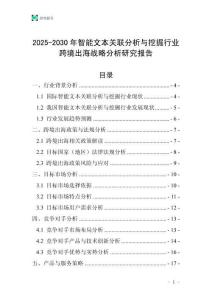 2025-2030年智能文本關聯分析與挖掘行業跨境出海戰略分析研究報告