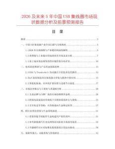 2026及未來5年中國USB集線器市場現狀數據分析及前景預測報告