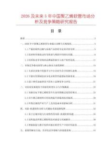2026及未來5年中國聚乙烯軟管市場分析及競爭策略研究報告