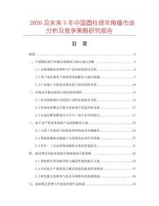 2026及未來5年中國圓柱頸羊角錘市場分析及競爭策略研究報告
