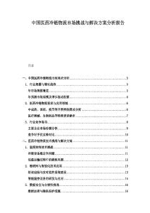 中國醫藥冷鏈物流市場挑戰與解決方案分析報告