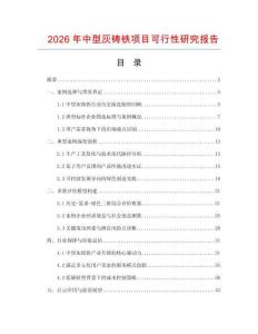 2026年中型灰鑄鐵項目可行性研究報告