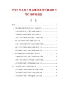 2026及未來5年外螺紋連接式球閥項目可行性研究報告