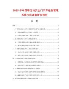 2025年中國客運站安全門汽車檢測管理系統市場調查研究報告