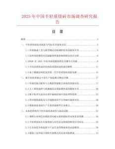 2025年中國半輕質鎂磚市場調查研究報告