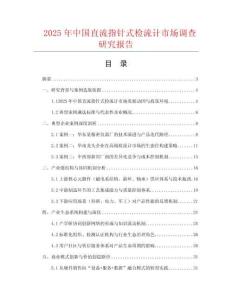 2025年中國直流指針式檢流計市場調查研究報告