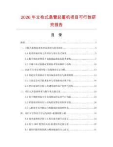 2026年立柱式懸臂起重機項目可行性研究報告