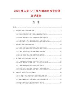2026及未來5-10年水滴項目投資價值分析報告