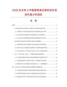 2026及未來5年鞋面彎曲定型機項目投資價值分析報告