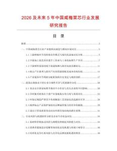 2026及未來5年中國咸梅菜芯行業發展研究報告