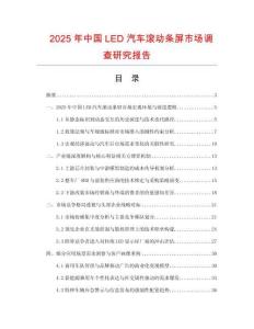 2025年中國LED汽車滾動條屏市場調查研究報告