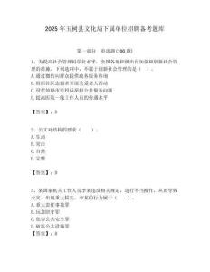 2025年玉树县文化局下属单位招聘备考题库附答案