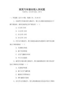 搞笑汽車撞擊假人測試題