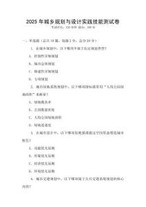 2025年城鄉規劃與設計實踐技能測試卷
