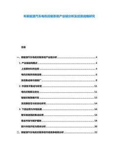 年新能源汽車電機控制系統(tǒng)產(chǎn)業(yè)鏈分析及投資戰(zhàn)略研究
