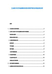 工業級3D打印金屬粉末材料供需平衡與價格走勢分析