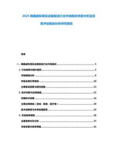 2025韓國虛擬現實設備制造行業市場現狀供需分析及投資評估規劃分析研究報告