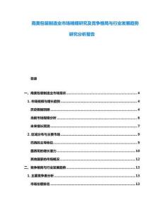 南美包裝制造業市場精細研究及競爭格局與行業發展趨勢研究分析報告