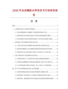 2026年合成橡胶水带项目可行性研究报告