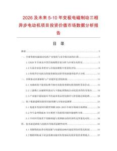 2026及未來5-10年變極電磁制動三相異步電動機項目投資價值市場數據分析報告