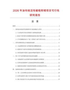 2026年涂布線活性碳吸附塔項目可行性研究報告