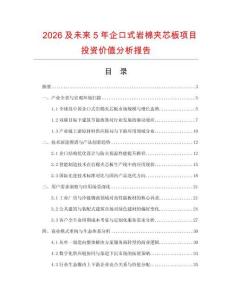 2026及未來5年企口式巖棉夾芯板項目投資價值分析報告